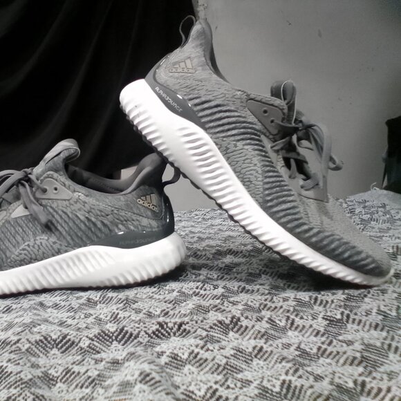 adidas gazelle silver green womens adidas Alphabounce Core Black Carbon Gold Trainers main image 1